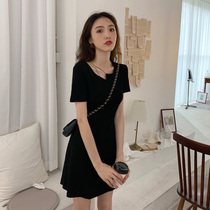 Sister Yuxian's light-cooked little black skirt girl's new summer collector's thin hot girl sexy dress