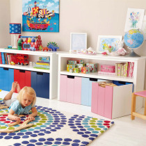 Wooden simple modern childrens toy storage cabinet creative locker multifunctional living room TV cabinet color bookcase