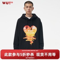 (WUT official store) 21AW artist cooperation love dissolved sunset clothes Xinjiang cotton 400g hoodie