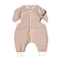 Autumn and Winter Childrens conjoined pajamas boys and girls children and childrens stripes cotton thick cotton split sleeping bag home clothes