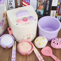 Simulation rice cooker rice cooker over the family wooden kitchen cooking boys and girls toys Mini small appliances 3-6 years old 1