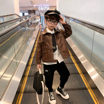 Childrens clothing boys 2021 new spring and autumn clothing leather jacket spring style childrens leather jacket spring fashion brand