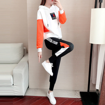 Hong Kong Tide brand 2021 autumn new foreign style sports clothes pants women fashion temperament Korean casual two-piece set