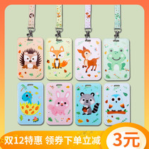 Kindergarten receiving card cover neck lanyard cute campus student bus citizen card badge access control cover