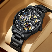 CR new mens watch mechanical watch fully automatic waterproof luminous steel band hollowed-out business watch male brand