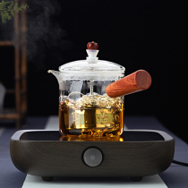 God Sculptures Thickened heat-resistant glass teapot wood to cook teapot stainless steel liner cooking tea appliances Home electric pottery Furnace Suit