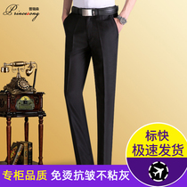  Suit pants Mens trousers Autumn work free ironing slim straight business plus size professional formal tooling long pants