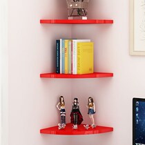 Wall shelf corner wall hanging bedroom free bookshelf perforated living room Corner Corner Corner triangle fan decorative partition
