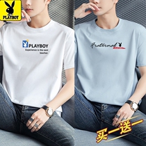 Flower Playboy men short sleeve T-shirt 2022 new pure cotton round collar half sleeves Compassionate Mens Fashion Blouse Sweatshirt