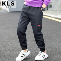 Childrens clothing childrens pants spring boys black casual pants 2021 New Korean Spring Autumn big childrens trousers tide