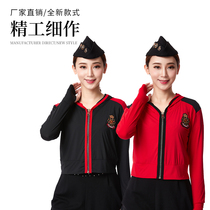 2021 square dance modern new summer zipper top long sleeve performance suit sailor costume female fashion