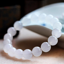 Jingli white chalcedony bracelet female primary color single circle white jade crystal bracelet birthday gift original certificate