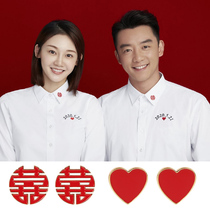 Happy word brooch high-end pin shirt neckline love pin wedding souvenir Chinese style new year coat accessories