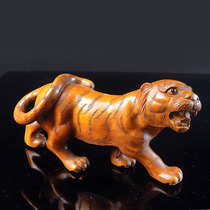 Boxwood ornaments big tigers pieces of beasts long 140mm carved zodiac Tiger wood carvings