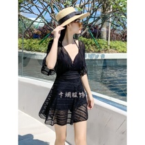 South Korea Net red swimsuit womens belly thin conservative skirt style sexy large size hot spring ins swimsuit