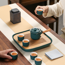 Tea set set home living room simple ceramic dry tea tray light luxury guests one pot six cups small tea table gift box