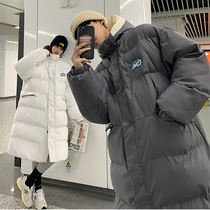 Couple coat winter couple thick long down cotton coat Japanese Korean knee trend warm cotton suit