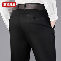 Dad pants middle-aged mens casual pants 40-50 years old autumn and winter high waist loose mens pants winter thick