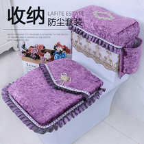 Ninghui square European three-piece gold diamond Velvet toilet cushion set toilet seat waterproof toilet cushion