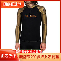 South Korea Barrel 2mm mens jacket split diving suit warm top long sleeve jacket Black Gold Gold