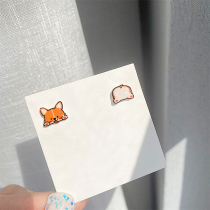 Fun and simple student fresh magnet magnet ear clip without ear hole female cute Japanese girl sterling silver fake earrings