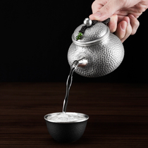 Chengyi silverware Sterling silver handmade pear-shaped silver pot Boiling mercury Teapot Kung Fu Teapot Handmade Sterling Silver pot making Teapot