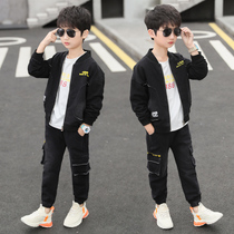  Boys spring denim suit 2020 new childrens casual spring and autumn clothes middle and large children handsome two-piece Korean version of the tide