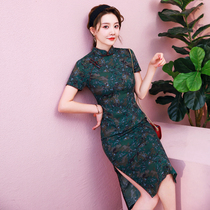 2020 new daily retro Chinese style young sexy girl slim cheongsam improved version dress women