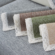 Cotton linen sofa cushion four seasons universal non-slip simple modern Nordic living room old coarse cloth linen sofa cover cover scarf