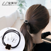 Tie hair female high elastic leather pullover headband simple Korean Sen femininity bracelet dual-use hair rope small rubber band hair ring