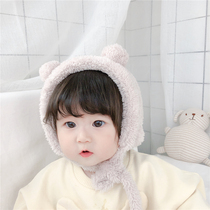 South Koreas new cute bear plush hat baby cold warm hat baby winter ear protection head cap