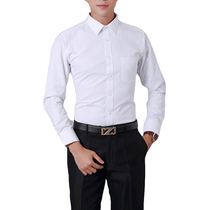 Autumn fat plus size mens shirt White slim long sleeve shirt Business non-ironing professional formal work shirt