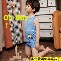 8590 little black Tony childrens vest Boys summer thin sleeveless childrens Modal baby inner wear base