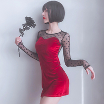 Sexy Eroy Underwear Small Chest Passion Suit Lace Transparent Uniform Tempt Nightclub Dress Bed Passion Maid Dress