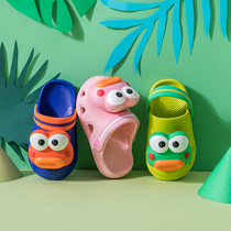  Baby hole shoes summer cartoon bathroom non-slip childrens slippers indoor household boys 1-3 years old 2 children drag women