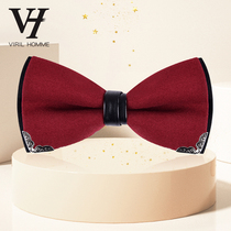 Mens groom best man red bow tie male wedding wedding suit shirt British high-end Korean bow women tide