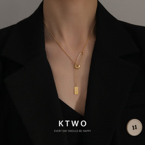 Niche design new Korean temperament simple kgold pin necklace female light luxury ins tide cold wind choker