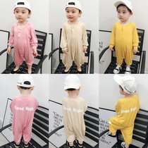 Modal boys baby conjoined clothes girls baby pajamas ice thin summer air conditioning clothing summer children
