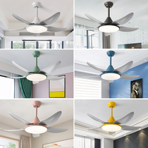 Nordic fan lamp modern simple living room dining room ceiling fan lamp creative macaron childrens bedroom with fan chandelier