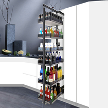 Kitchen Cabinet big monster damping amethyst high cabinet tool basket small cabinet high depth side pull basket super narrow multi-layer