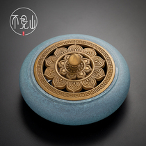 No mountain pure copper incense burner antique household sandalwood pan incense stove tea ceremony indoor cooker purification air incense burner