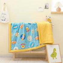 Water washing cotton children summer quilt kindergarten quilt summer air conditioning by animal Medal Blue