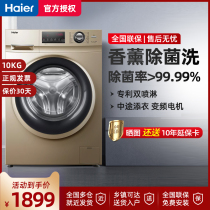  Haier drum washing machine automatic 10 kg household pasteurized washing and drying integrated official flagship store