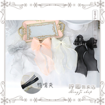 Hairclip Hairband Japanese cute double ponytail hair accessories headwear snow gauze organza ribbon bow clip spot
