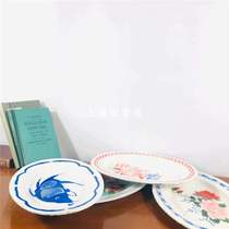 Fruit plate plain plate nostalgia old objects old enamel plate barbecue color clear ornaments decoration