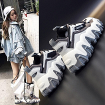 Tide Cards Old Daddy Shoes Women 2021 Spring Summer New Casual 100 Hitch Super-Fire Mesh Red Thick Bottom Heightening Sneakers