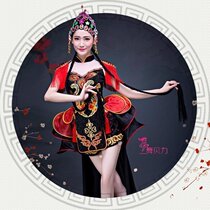 Folk dance fan dance umbrella dance guzheng modern dance classical dance costume female cheongsam performance water drum drum costume