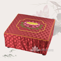  Sanmanto Buddhist supplies Square lotus embroidered worship cushion stool Canvas worship Buddha cushion Home decoration Worship Buddha worship chair