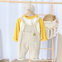 Baby autumn backpack pants 2020 new 1-4 years old boy corduroy suspender pants