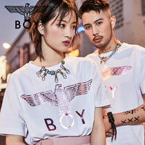 (Weiya recommended) send powder skirt boylondon powder hot stamping T-shirt women 2021 summer short sleeve White